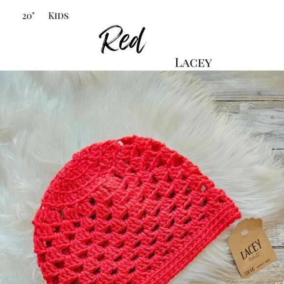 Kids Hat from Cotton N Kandi on Etsy- 20" Lacey Red Classic - Picture 2 of 2